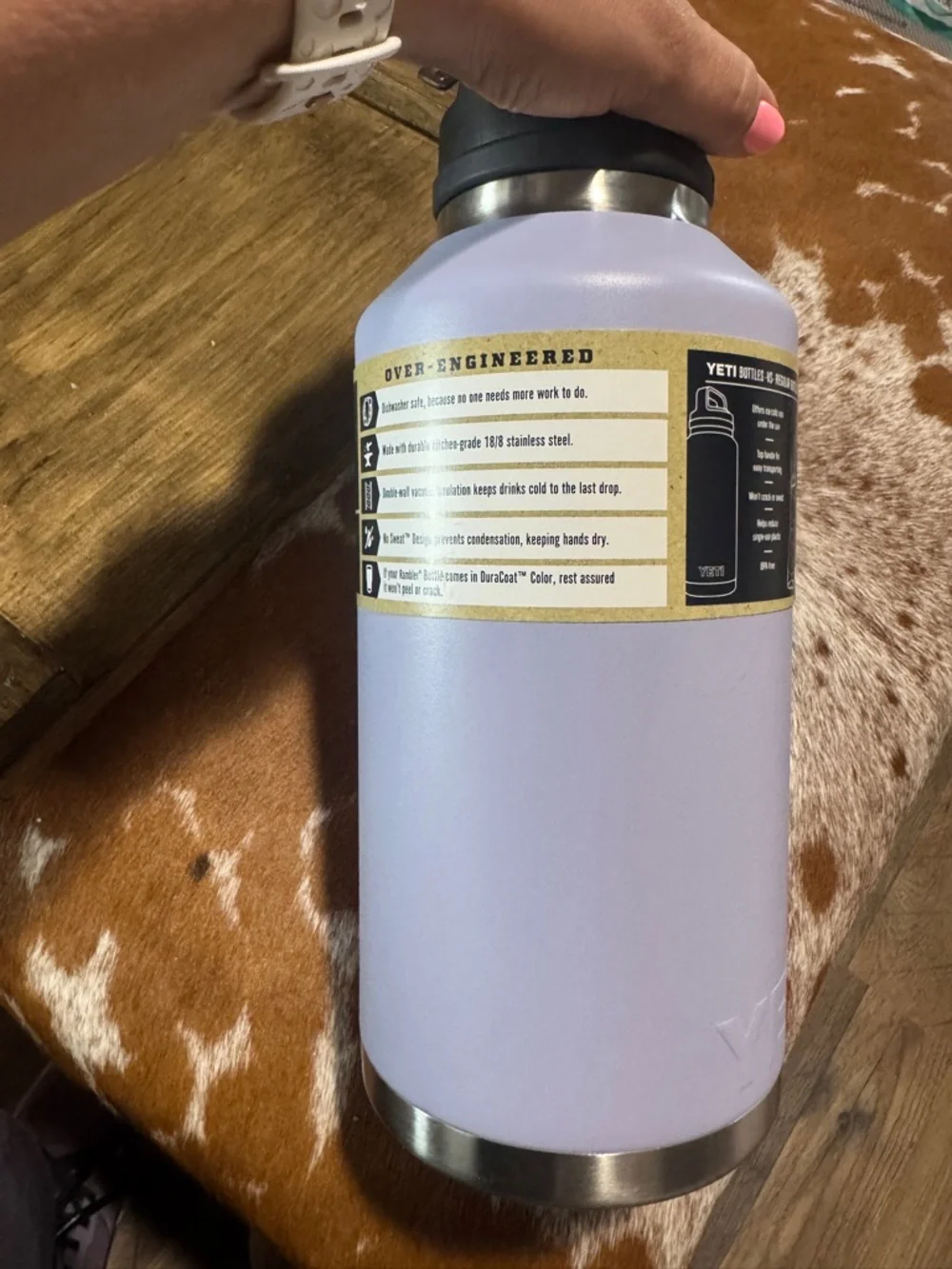 Yeti Rambler 64oz Bottle - Lavender with Black Cap - Picture 3 of 6